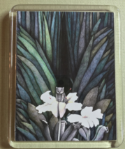 Cat Art Acrylic Large Magnet - Small Cat in Flower - $7.00