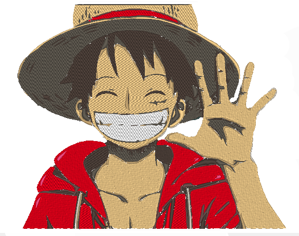 Anime embroidery pattern one piece luffy wave  digital goods Anime embroidery pattern one piece luffy wave  digital goods