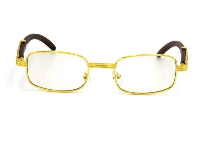 Gafas de Sol Lentes de Moda Hip-Hop  Migos glasses Quavo Square Gold Frame Clear