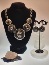 Vintage Rivoli Rhinestone Necklace and Earring Set - $28.00