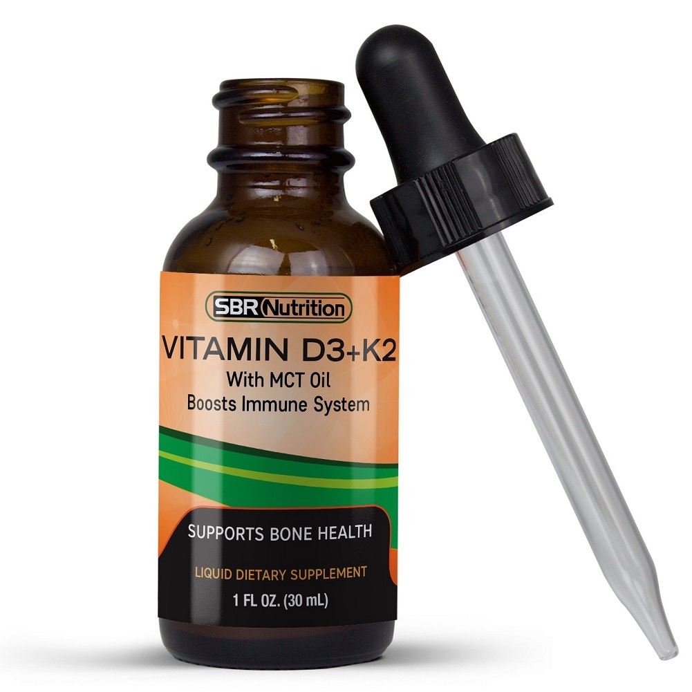 Vitamin D3 + K2 Liquid Drops w/ MCT Oil Support Strong Bones and Healthy Heart