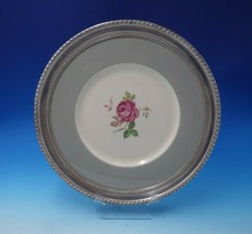Gadroon by Wallace Sterling Silver Serving Tray Porcelain Center w/ Rose (#3124) - $389.00