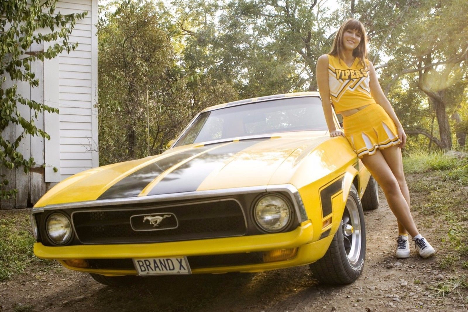 1971 Mustang yellowblack 24X36 inch poster, sports car, muscle car