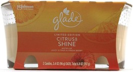 1 Glade SCJohnson Limited Edition Citrus & Shine Hint Of Fresh Berry 2Pk Candles