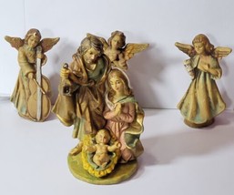 Vtg Nativity Holy Family Figurine Italy Fontanini #139 6" W 3 Singing Angels - $29.99