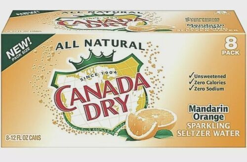 Primary image for Canada Dry Mandarin Orange Sparkling Seltzer Water 12oz -NEW! 8pk