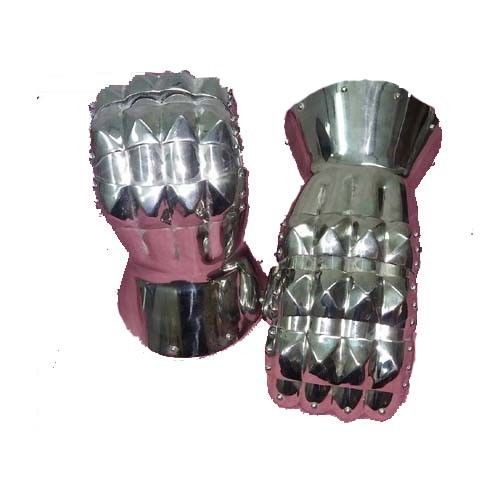 Functional Medieval Reenactment SCA Milanese Gauntlets 16G Steel Mitten SCA LARP