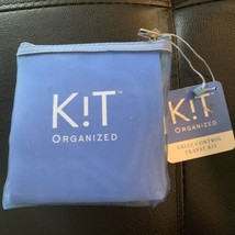 NEW Kit Organized Frizz Control Travel Kit zippered bag w/ navy satin p/... - $14.01