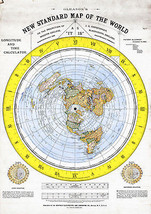 1892 Flat Earth New Standard Map of the World Alexander Gleason Gleason&#39;... - $15.00+
