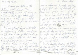 Carol Ann Manzi Signed 2 Page Letter on Card 1999 Soprano singer image 1