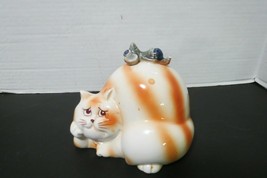 Ceramic Cat And Mouse Coin Bank 5.5&quot; Tall - $14.85