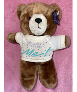 Vintage Applause 1986 Plush Teddy Bear 8” Tag You Deserve Very Best..Me ... - $22.96