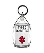 medical alert type 2 diabetes keyring handmade in uk - $2.70