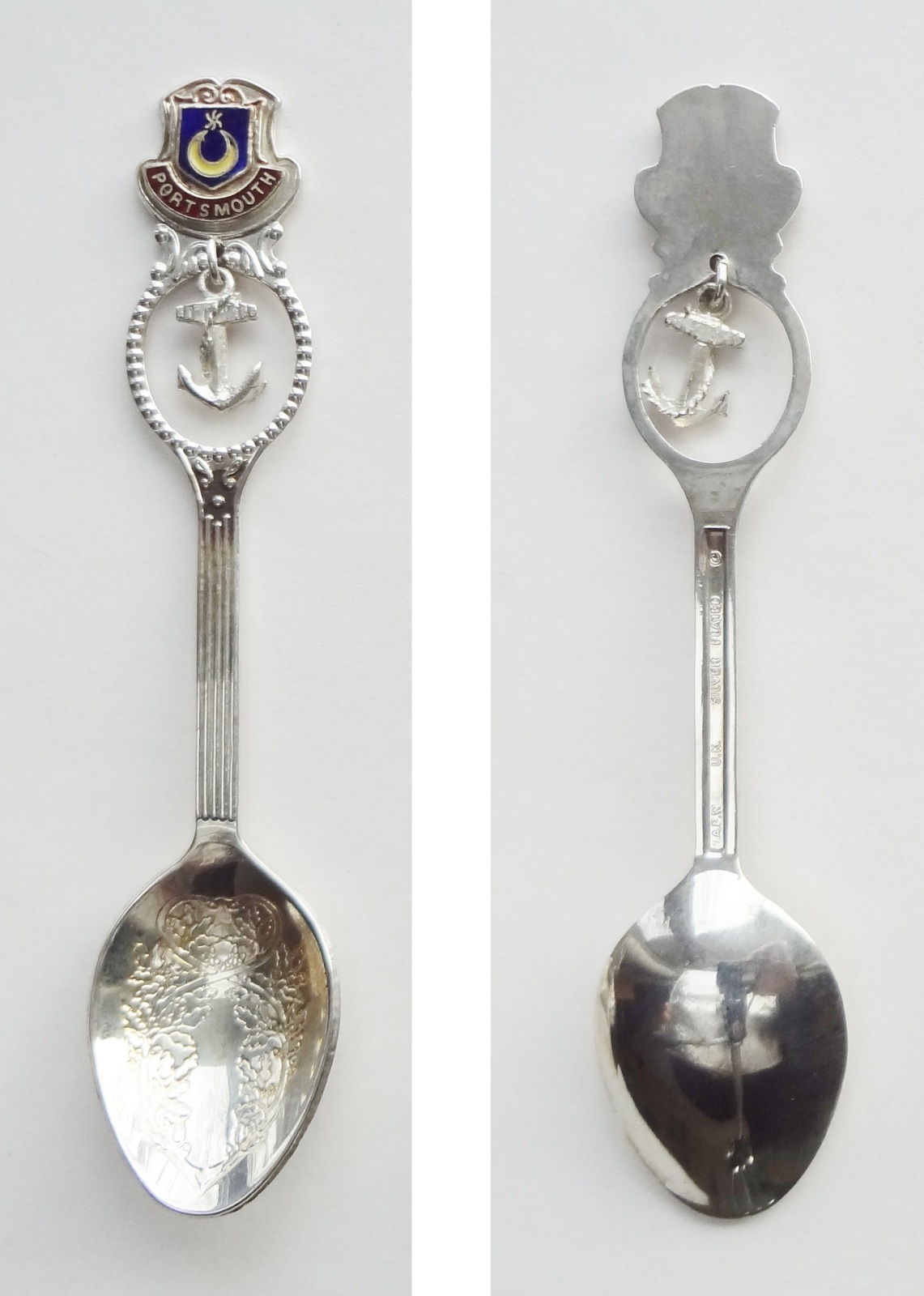 Collector Souvenir Spoon Great Britain England Portsmouth Flag Anchor
