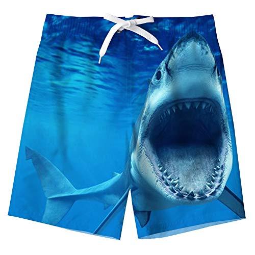 UNICOMIDEA Big Boys Swimsuit Funny Shark Print Swim Trunks Quick Dry ...
