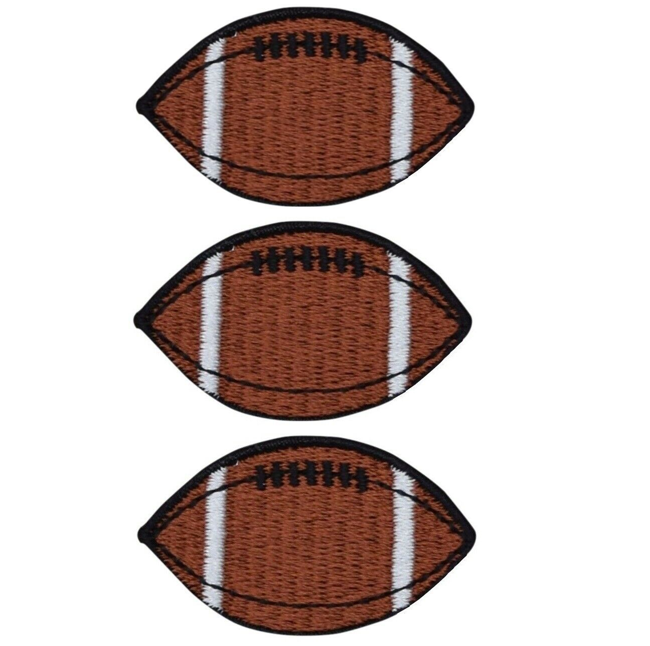 Football Applique Patch - Sports Badge 1-5/8 (3-Pack, Iron on)
