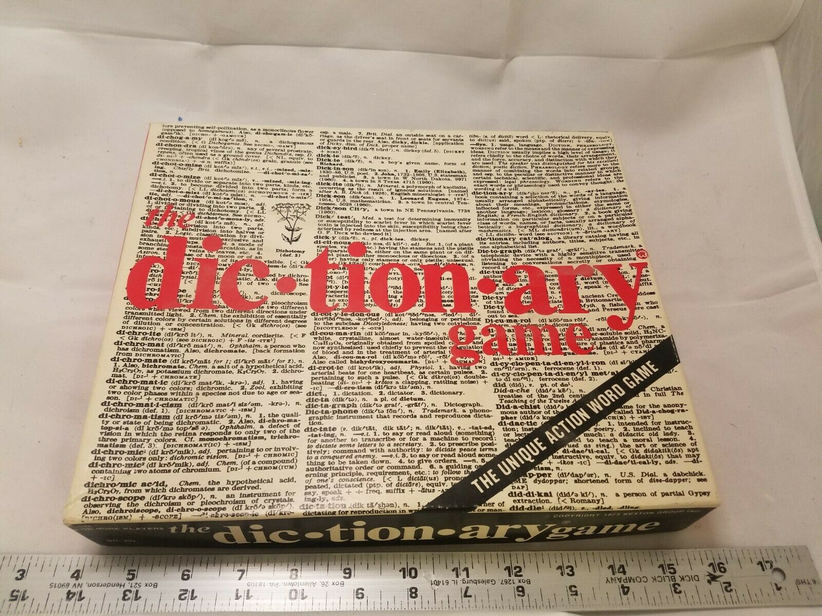 VTG 1973 Weston Group THE DICTIONARY GAME Action Word Board Game RARE
