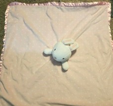 Target Cloud Island Pink Bunny Security Blanket Lovey Satin Edge White Polka Dot - $19.78
