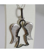 925 SILVER NECKLACE WITH ANGEL PENDANT GIA89 BLACK &amp; WHITE BY ROBERTO GI... - $132.30