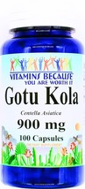 900mg Gotu Kola 100 Capsules Centella Asiatica Memory Enhancement Pill VB - $12.90