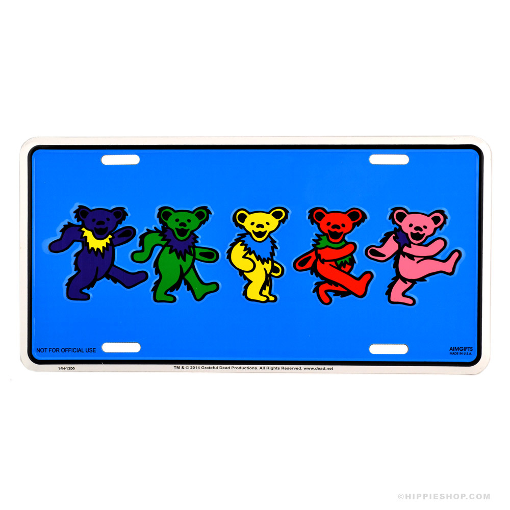 Grateful Dead Dancing Bears License Plate Deadhead Car Accessories SYF