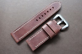 Leather strap in 24mm - Dark Brown leather in 24/24mm - Handmade Panerai Style - $59.00