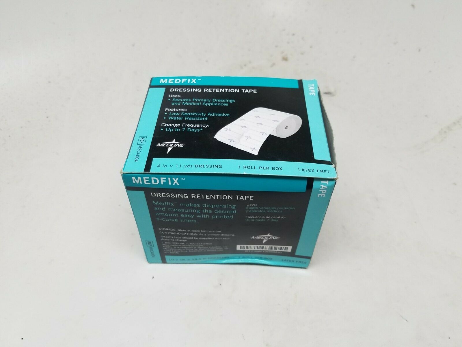 Medline MedFix Retention Dressing Tapes - 4 x 10 yd - 1 Roll MSC4004 DAMGED BOX