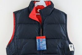 NOS Vtg Gap Mens Medium Down Insulated Reversible Puffer Vest Jacket Navy Red - $98.95