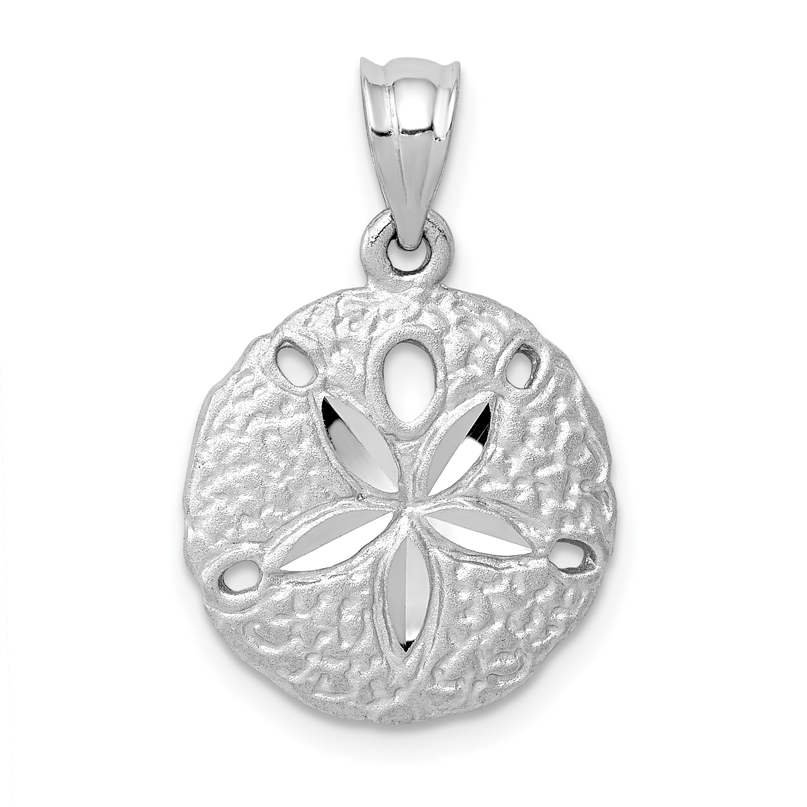 14k White Gold Sanddollar Charm - Fine Charms & Charm Bracelets