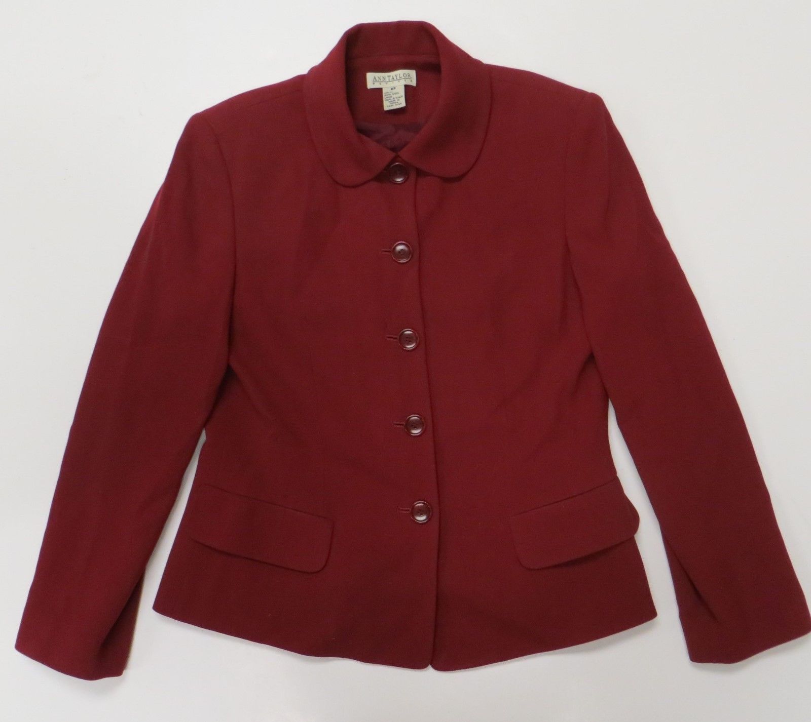 Ann Taylor Loft Petite 2pc Red Blazer and Skirt Suit Set Sz 8P Wool ...