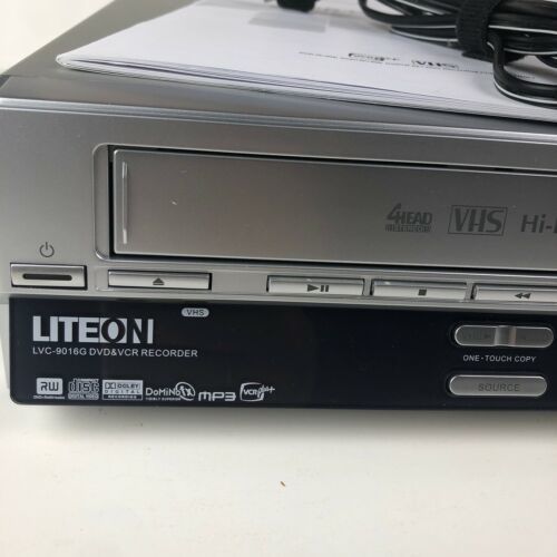 LiteOn LVC9016G DVD/VHS Player/Recorder VCR w/ Remote & Cables Tested & Plays DVD & Bluray