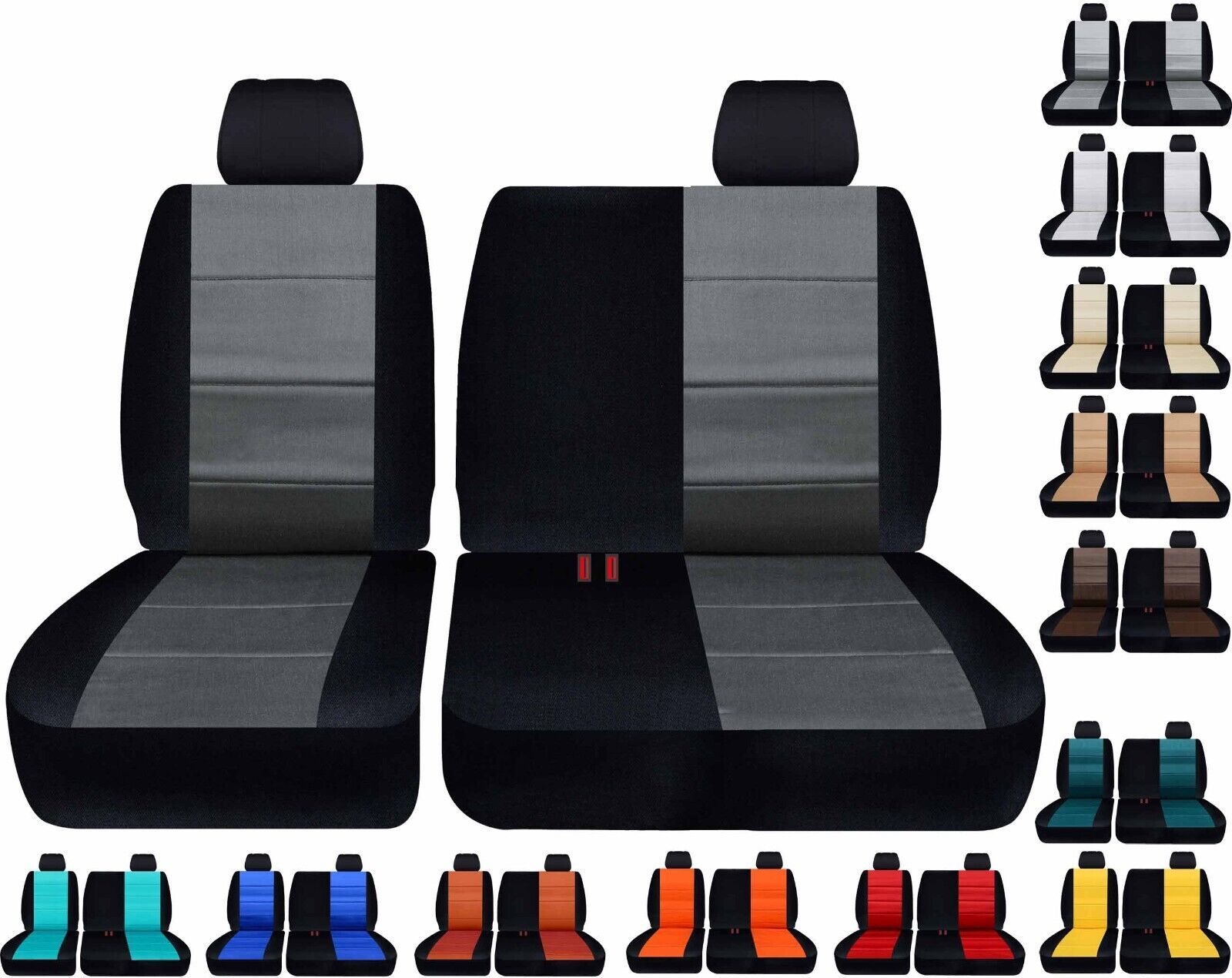 Car seat covers fits 95-99 Chevy C/K 1500 truck 60/40 Front bench with Headrests