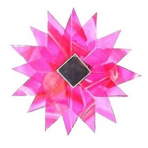 PINK ROSE SHINY RECYCLED GLASS MANDALA HANGING STAR MOBILE MIRRORED TWISTER - $7.88