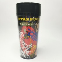 Starbucks 16 oz Coffee Tumbler Travel Mug Black Jazz Saxophone Thermo-Se... - $18.86