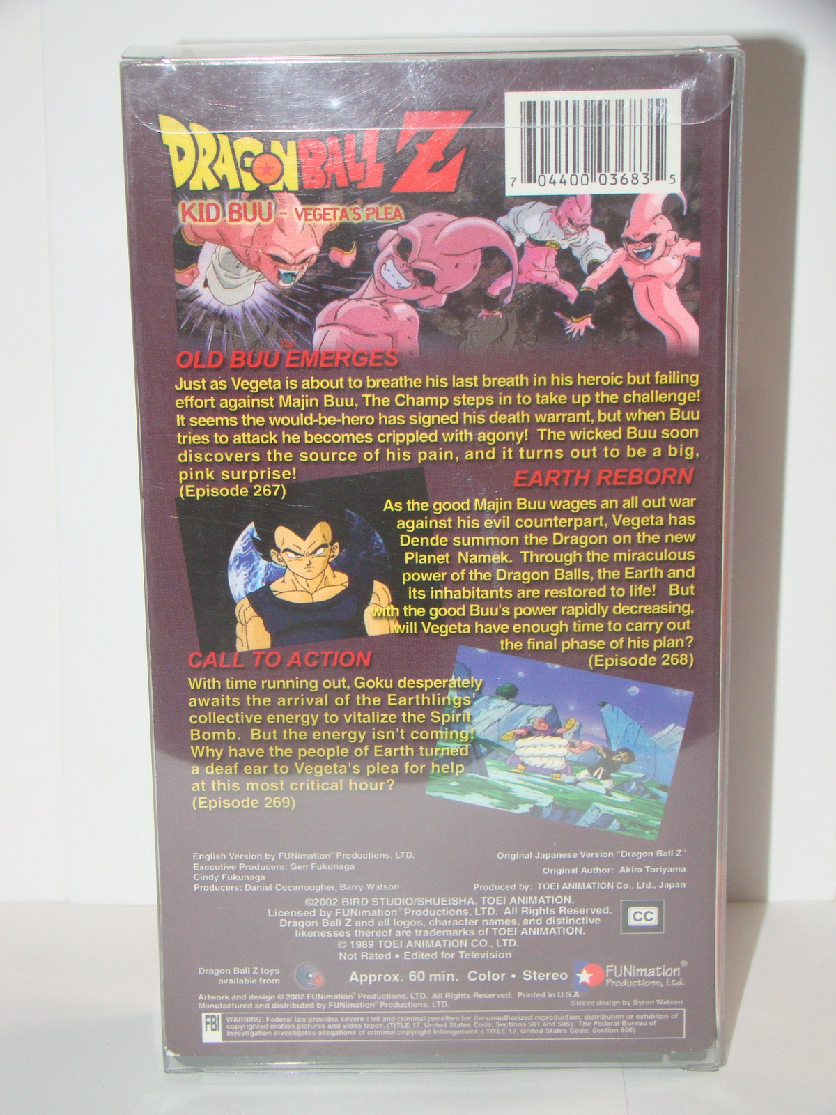 DRAGON BALL Z - KID BUU VEGETA'S PLEA (VHS) - VHS Tapes