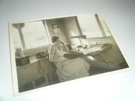 Vintage Photograph 1940s Woman Secretary Desk Office Telephone Girl Boss... - $9.90