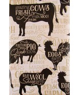 Elrene Farm Fresh Animals Vinyl Flannel Back Tablecloth 52x70 Rooster Pi... - $18.80