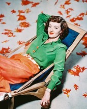 Bette Davis 16X20 Canvas Smiling Pose In Green Shirt Lying Back In Pool Chair - $69.99