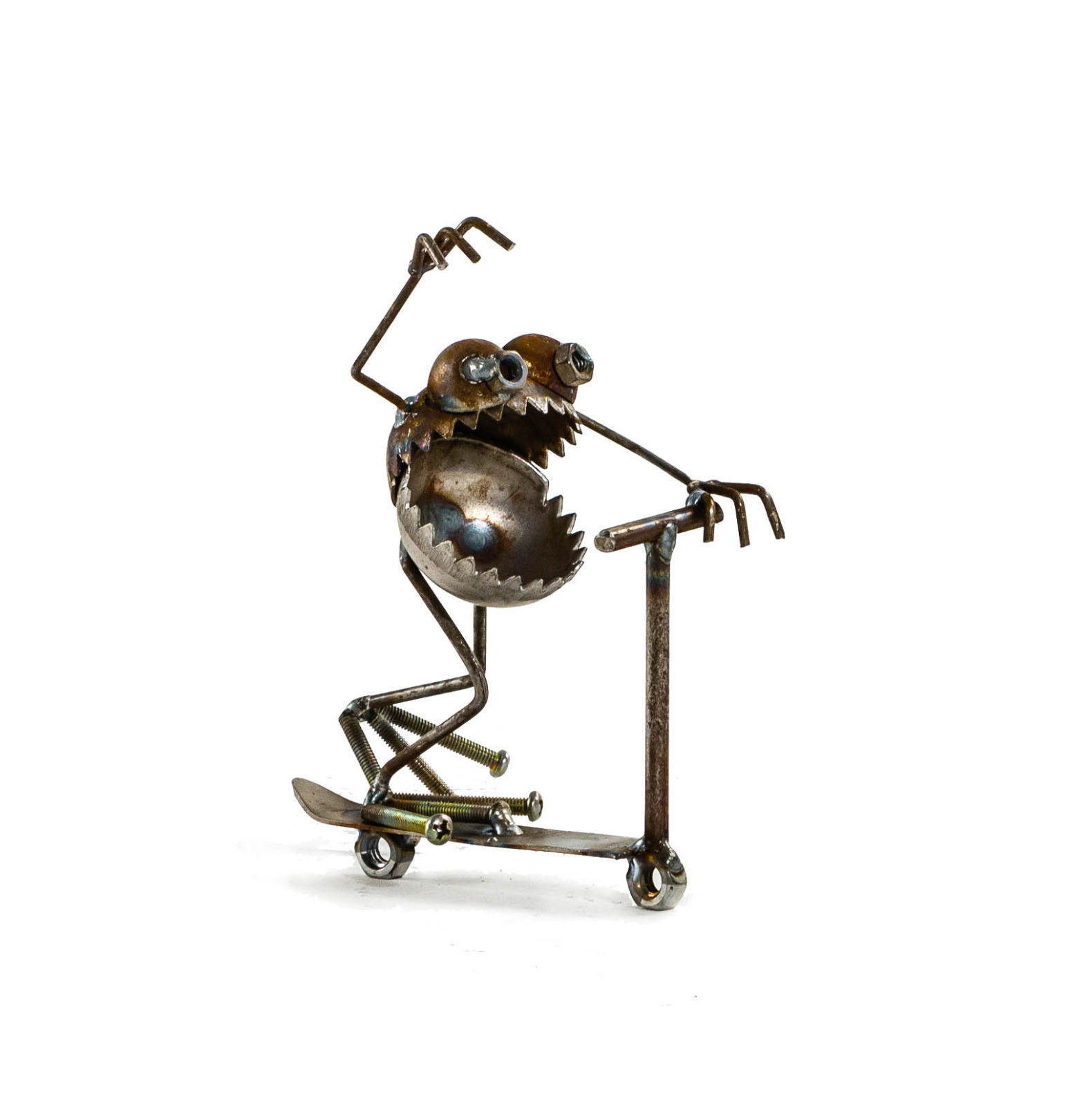 Sugarpost Scrap Metal Art Gnome Be Gone Mini Hunter Sculpture Item # 1083