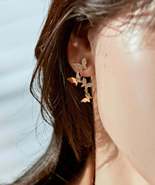 Butterfly Linear Drop Earrings,Social Butterfly Earrings,Long Earrings,K... - $17.50+