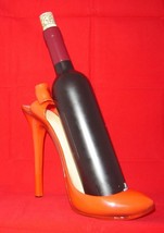 Red Stiletto Shoe Wine Bottle Holder Polyresin Sexy Woman Bar Bachelorette Gift image 3