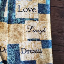 INSPIRATIONS KITCHEN SET 5-pc Towels Cloths Potholder, Love Laugh Dream, Blue image 2