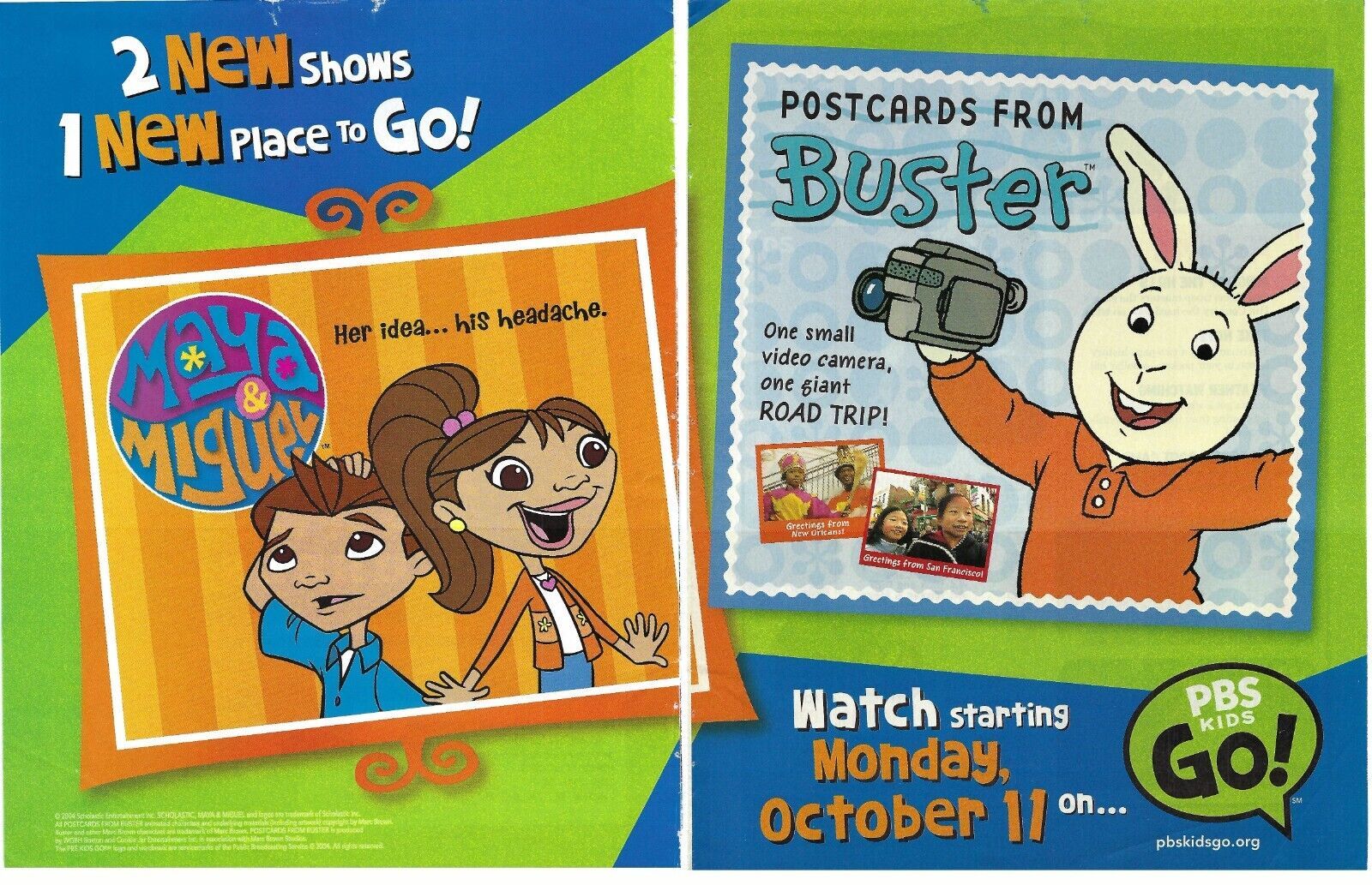 2004 Maya & Miguel And Postcards From Buster Vintage Magazine Print Ad/Poster Other