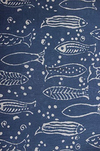 2.5 Yard Indigo Blue Fabric Hand-Dyed Shibori Cotton Bandhani Jaipuri Dress fab
