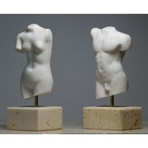 Set Nude Female &amp; Male Body Torso Greek Statue Sculpture Erotic Art 5.12in - $47.32