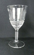 4 Vtg Federal Glass 145R Water Goblets Ribbed Stem Paneled Bowl Wine 6.7... - $16.82