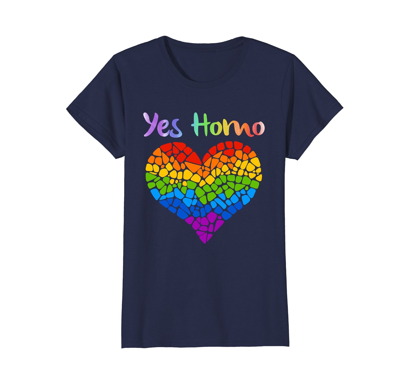 Funny Shirts - Yes Homo - Rainbow Funny LGBT T-Shirt Wowen - T-Shirts ...