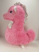 Justice Tween Brands Pink Seahorse Plush Stuffed Animal 17" Large Shiny Big Eyes - $22.27
