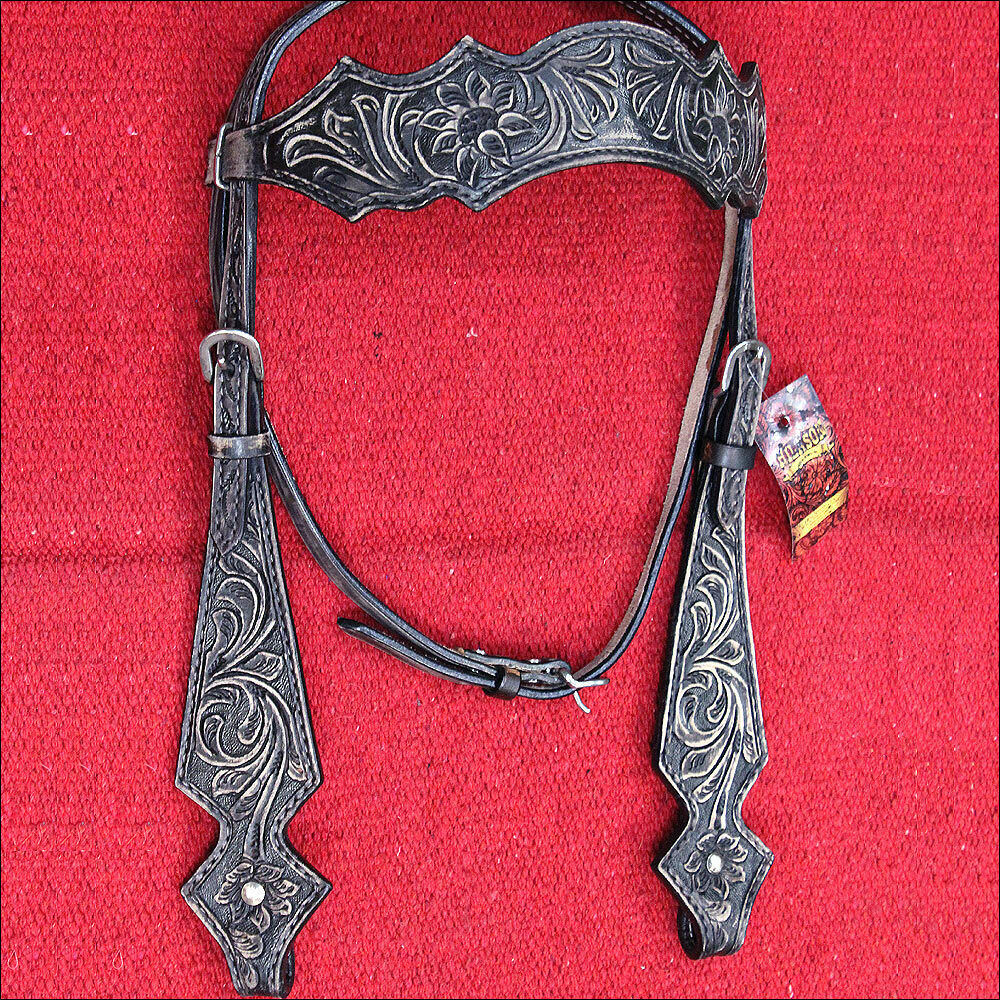 HILASON Western Horse Two Ear Headstall American Leather Brown For Sale