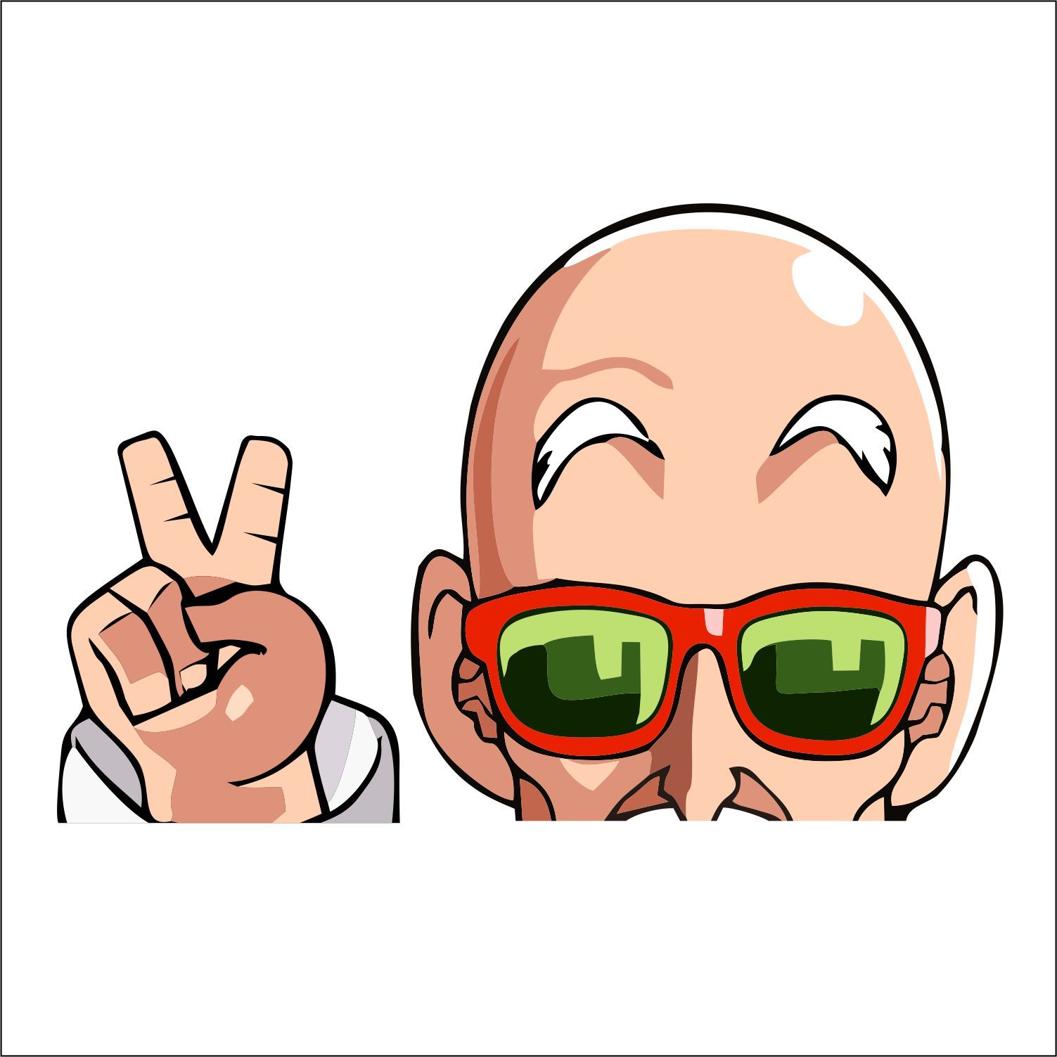 Master Roshi Peeking Peeker Window Vinyl Decal Anime Stickers Dragon
